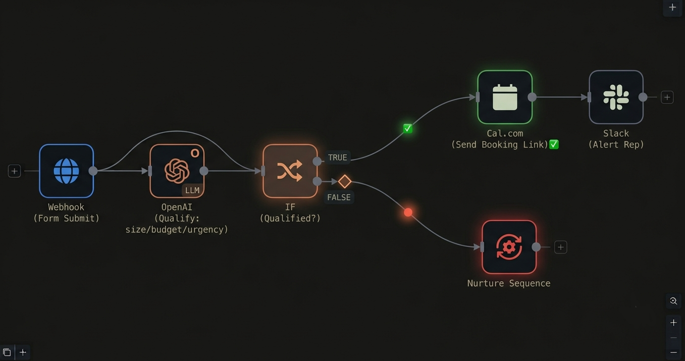 Contact-to-Booking Automation workflow diagram