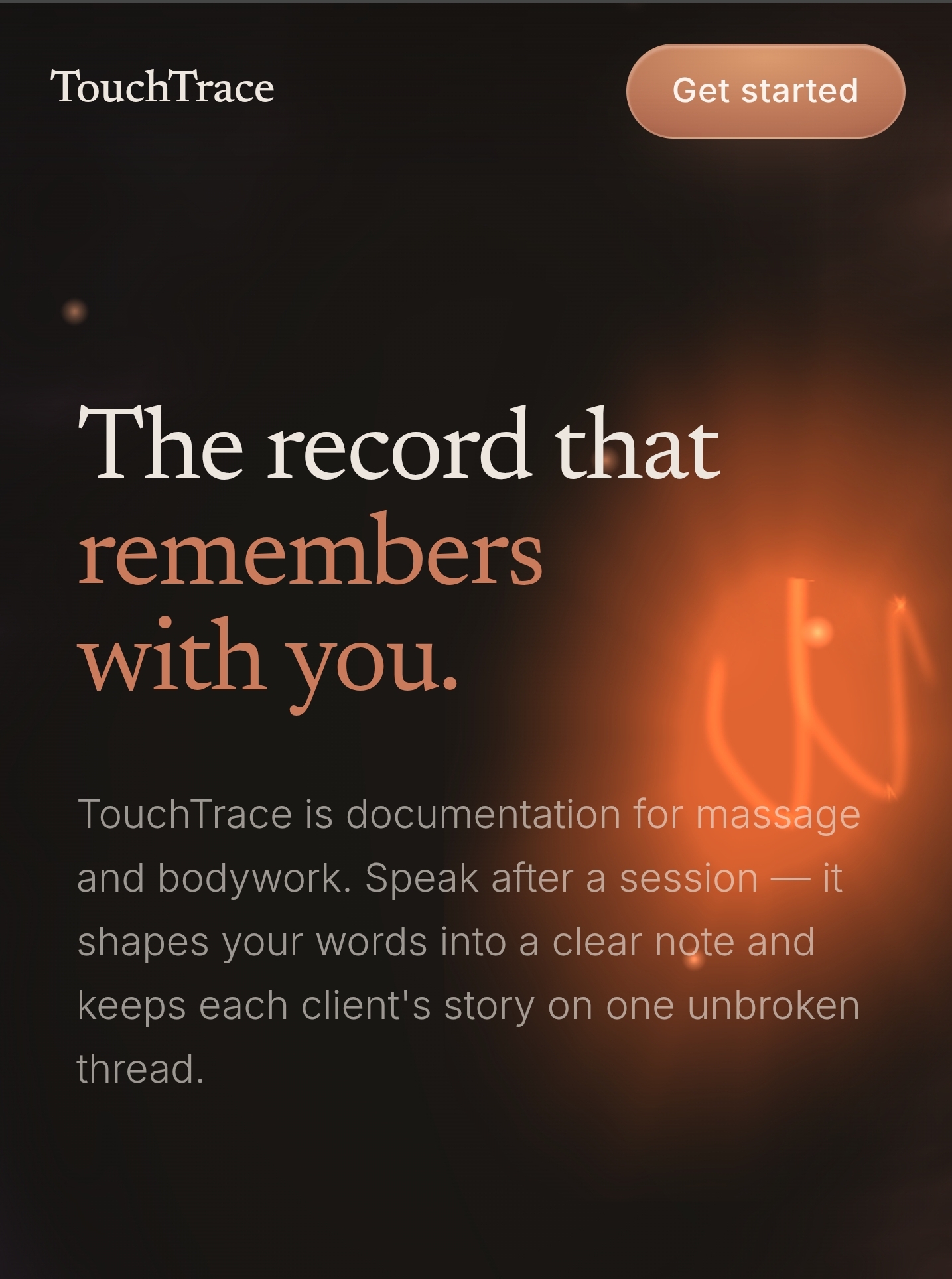TouchTrace voice-driven documentation platform interface